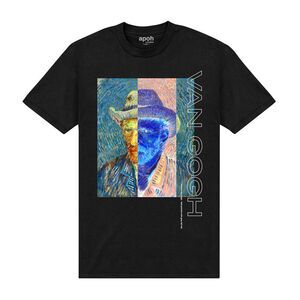 Apoh Unisex Adult Grey Felt Hat Vincent Van Gogh T-Shirt / Black